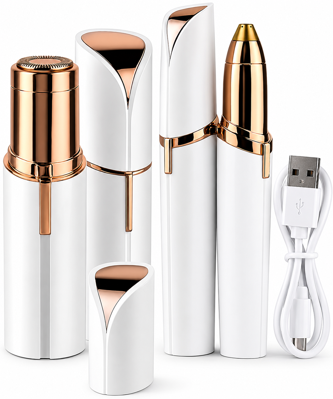 Depiladora Facial Eléctrica para Mujer - Indolora, Recargable USB y Portátil